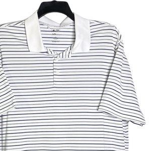 Adidas Climalite White Navy ShortSleeve Polo Shirt